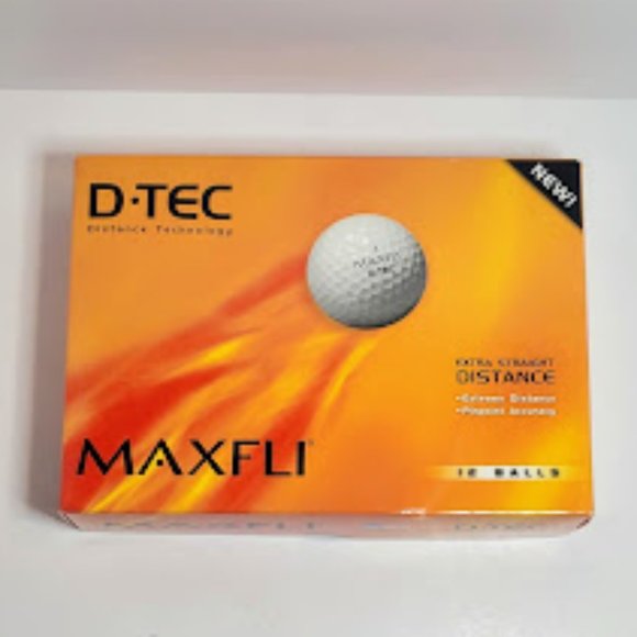 BOX OF 12 BRAND NEW MAXIFLI GOLF BALLS D TEC EXTRA STRAIGHT DISTANCE GOLF BALLS - Picture 1 of 6